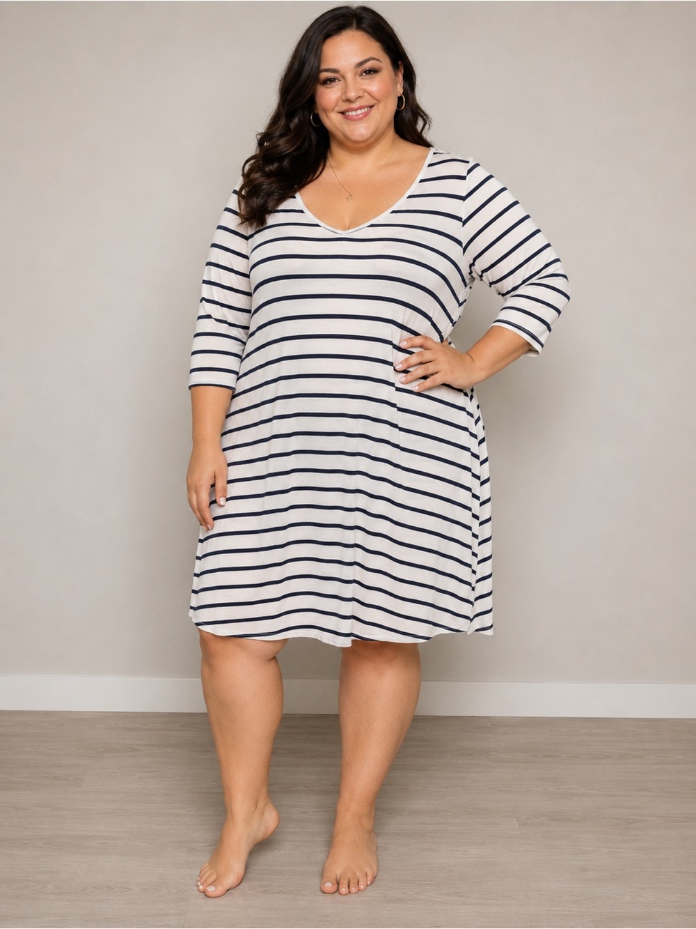 Hatley Navy & White Striped Swing Dress – Women’s XL